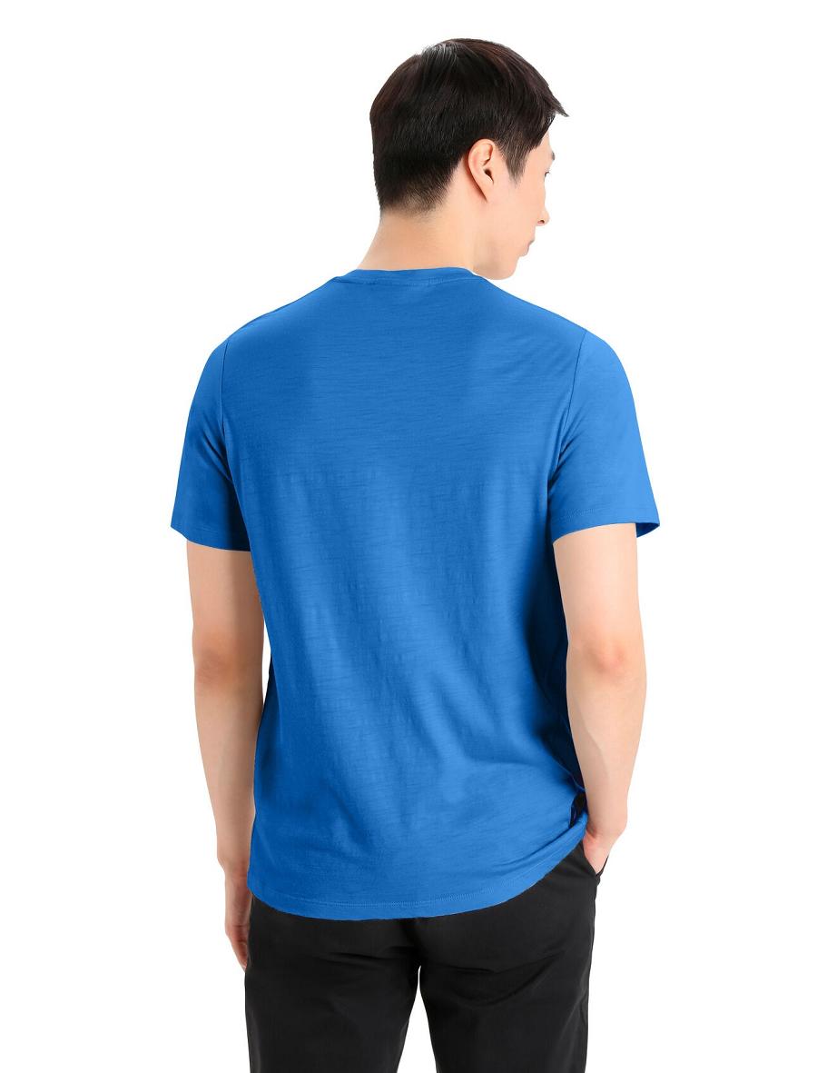 Lazurite Men's Icebreaker Merino Tech Lite II Short Sleeve Tee T Shirts | USA 1162BEXC